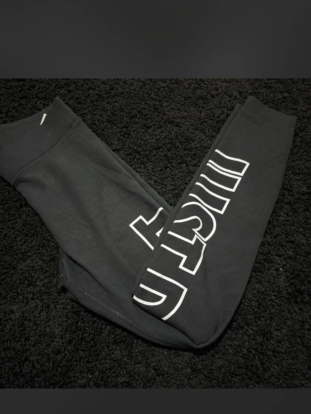 Nike Black Leggings with Red Logo Accent